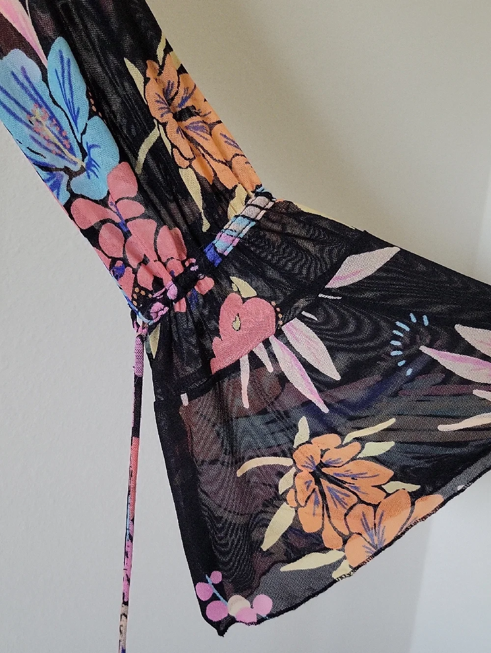 Free‎ People Of Paradise Floral Mesh Long Sleeve Top Size Small